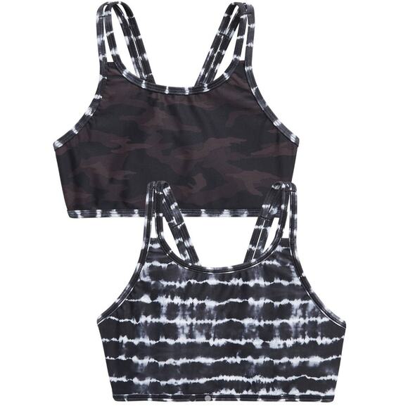NWT Athleta Girl Reversible Bikini Top - XS / 6 - Camo Tie Dye - XS / 6 - Picture 1 of 3